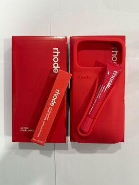RHODE Red Guava Spritz iPhone 17 Pro Max Lip Case W/Lip Gloss